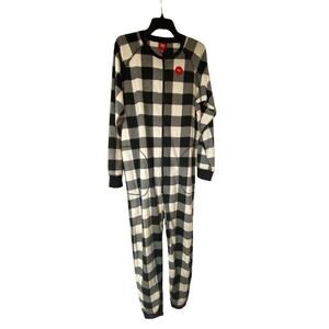 Brand New Family Pj's Macy's Men's Small Black White Buffalo Check Pajamas Set